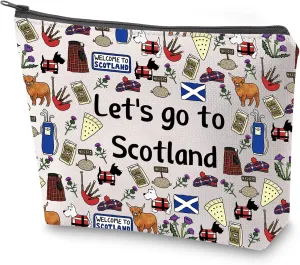 ZJXHPO Scotland Trip Travel Case Let’s Go To Scotland Makeup Bag With Zipper Scotland Travel Gift Scotland Journey Souvenir (To Scotland)